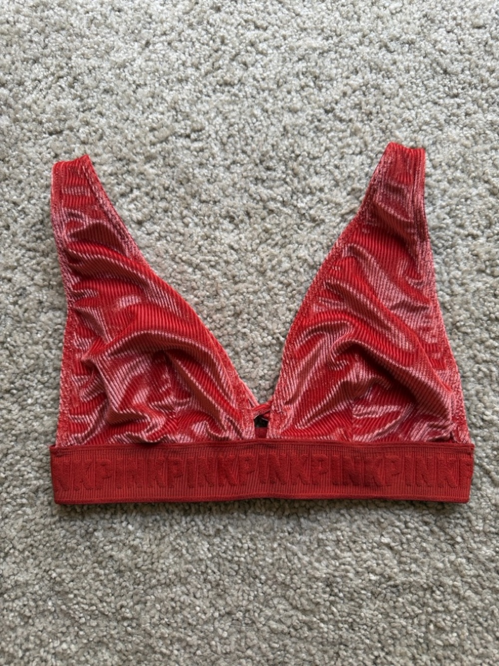 PINK Victoria's Secret Ribbed Velvet Bralette